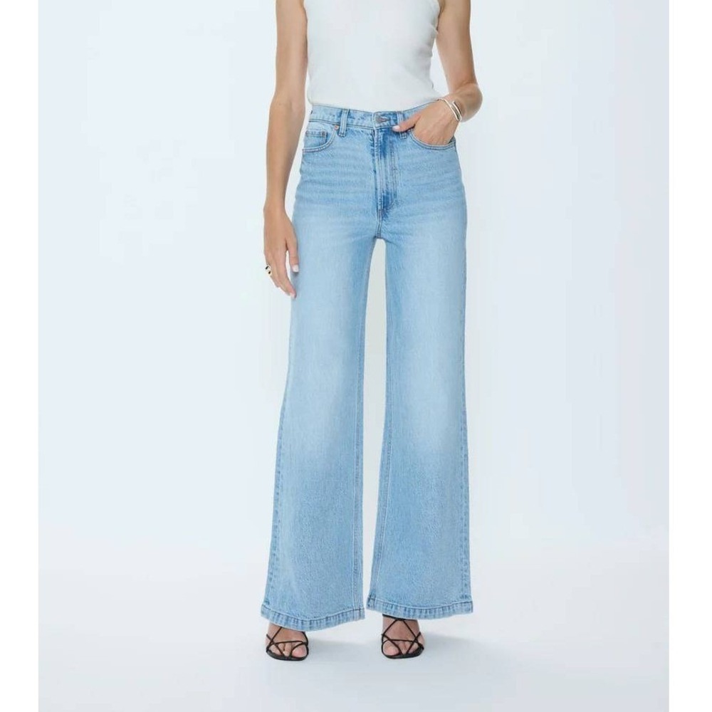 Pistola Lana High Rise Ultra Wide Leg Jeans 26 Light Wash Casual Boho Chic
